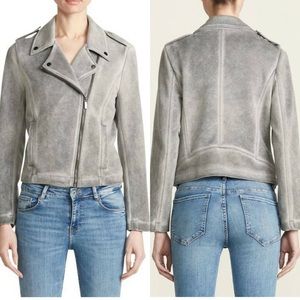 Bagatelle Collection Gray Faux Suede Moto Jacket